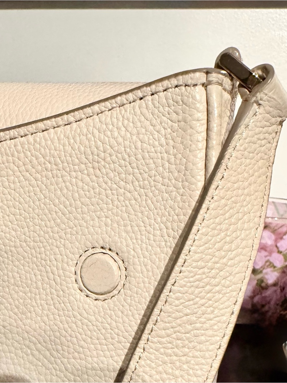 kate spade pebble leather crossbody bag in light cream - Picture 6 of 10